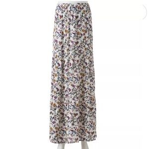 Joe B Floral Maxi Skirt in White and Multicolor